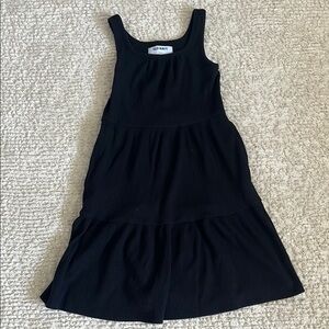 Old Navy Kids Black Tank Tiered Ribbed Casual Dress